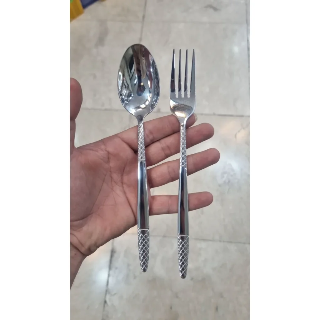 سرویس قاشق چنگال بیزانس 144 پارچه 24 نفره مدل آناناسی هولایف