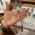 سرویس قاشق چنگال یونیک 120 پارچه 24 نفره طلایی هولایف