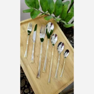 سرویس قاشق چنگال یونیک 120 پارچه 24 نفره طلایی هولایف